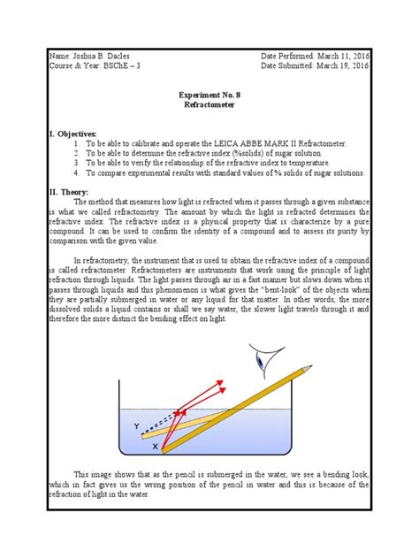 refractometer experiment pdf|refractometry examples.